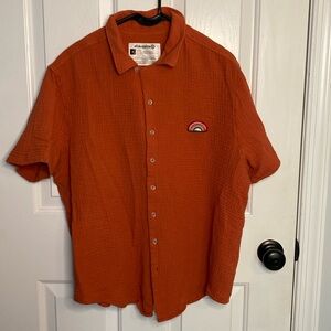 Target Take Pride Burnt Orange Button Down Shirt